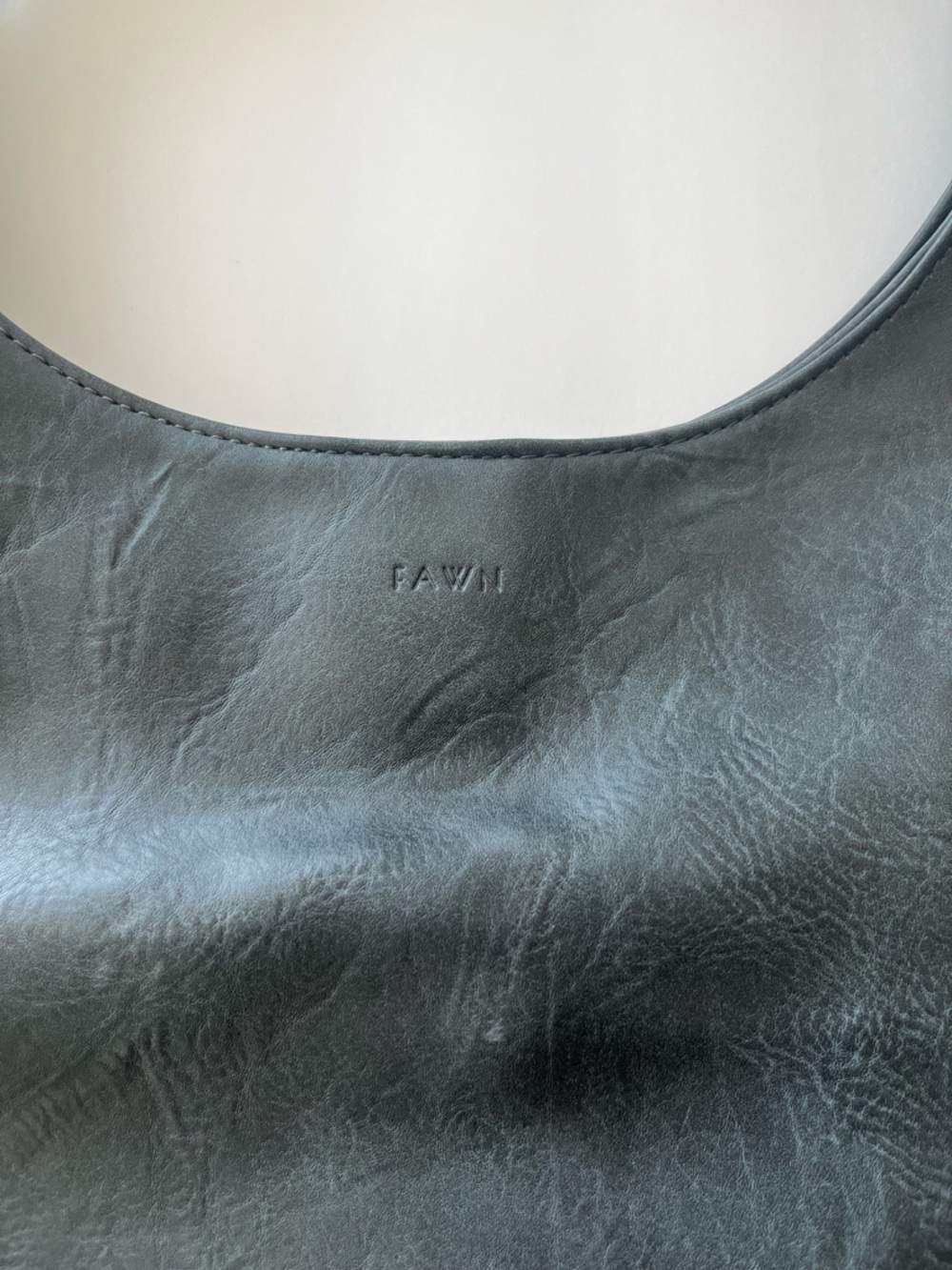 Fawn Slouchy Tote Shoulder Bag Faux Leather Bag Grey NEW NWT - Picture 6 of 8